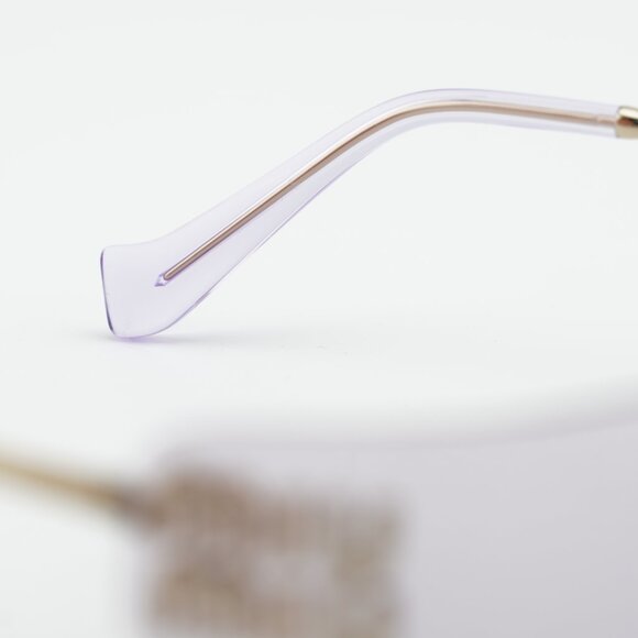 Miu Miu MUA51S ZVN90O Sunglasses Pale Gold Rectangle Frame, Pink Lenses main image 11